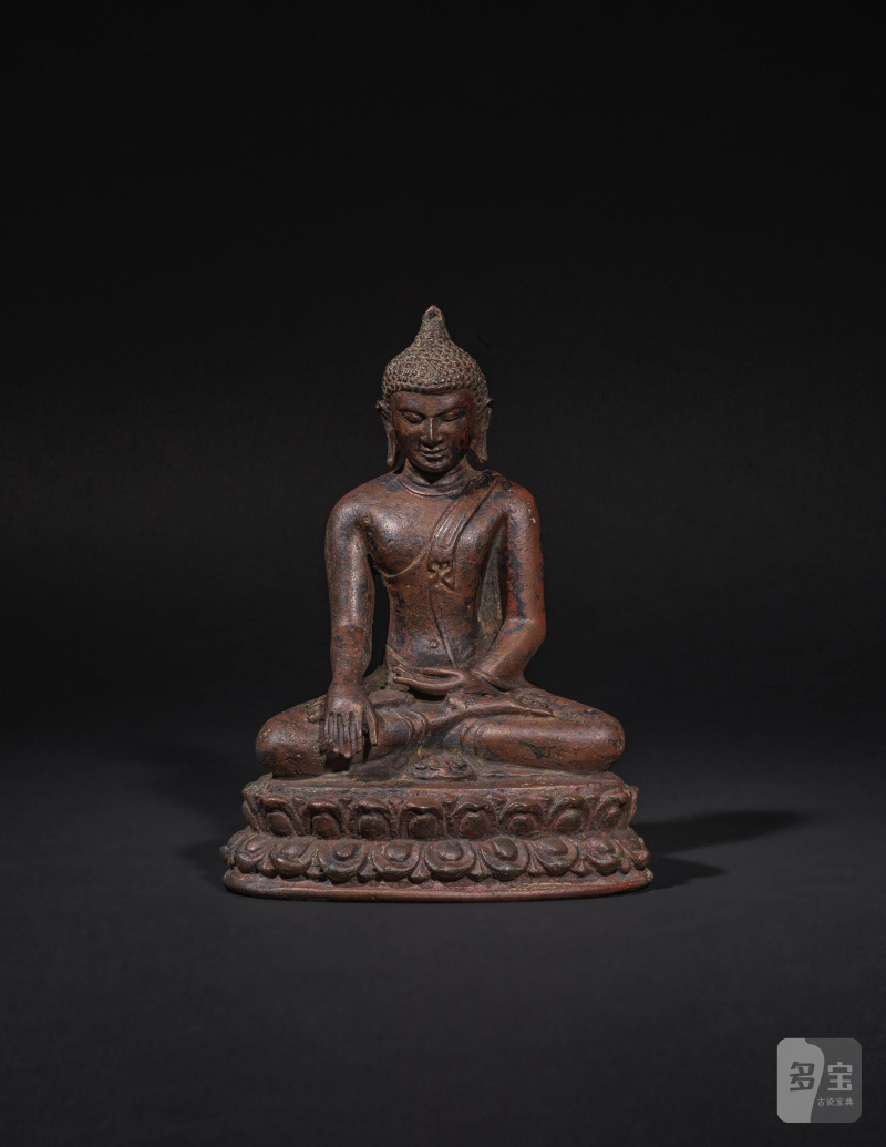 緬甸 蒲甘王國 十一/十二世紀 銅佛像 | STATUETTE DE BOUDDHA ASSIS EN BRONZE - 图4